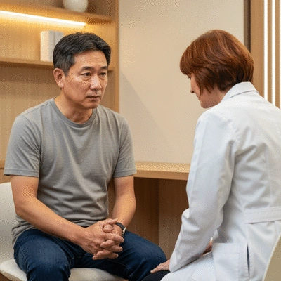 Patient discussing PPI treatment with a healthcare provider
