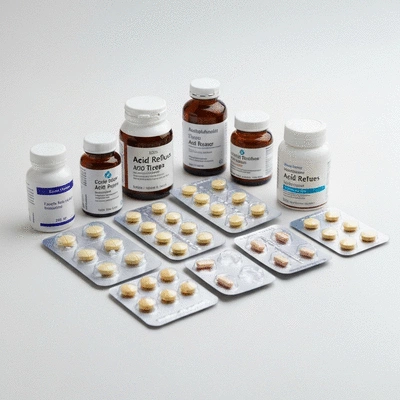 Person holding various medication bottles, clean background, no text, no words, no typography