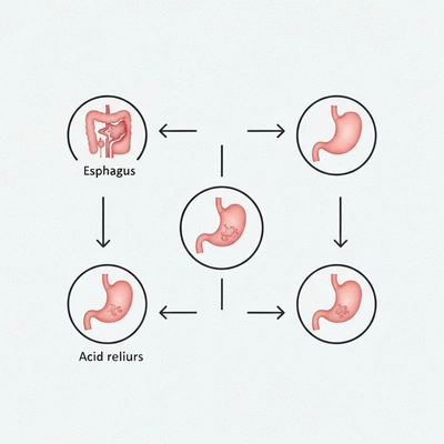 Diagram showing connection between connective tissue disorders and acid reflux