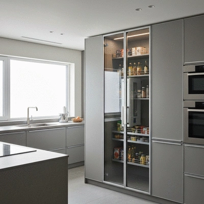 Person thoughtfully considering digestive health management options, looking at a tablet